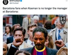 Meme Fans Barcelona Bersorak Ronald Koeman Dipecat