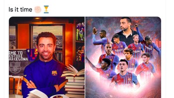 Xavi dinilai sebagai pilihan paling tepat untuk menggantikan Koeman karena dia tahu Barcelona luar dan dalam. Foto: Twitter