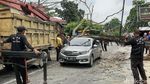 Braaak...! Mobil di Riau Ini Ringsek Ketimpa Pohon