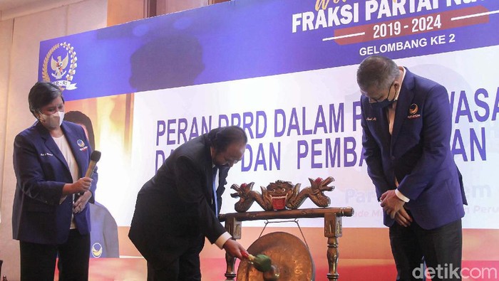 Workshop Nasional Fraksi DPRD Partai Nasdem digelar Jakarta, Kamis (28/10/2021). Acara ini dibuka oleh Ketua Umum Partai Nasdem, Surya Paloh.