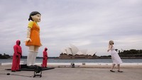 Boneka ini dipajang di Sydney Harbour untuk perayaan Halloween yang digelar akhir pekan ini.  Foto: Getty Images/Brook Mitchell