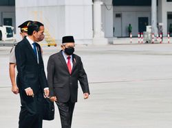 Potret KSAD Jenderal Andika Ikut Lepas Jokowi ke Eropa, Tak Ada Panglima TNI