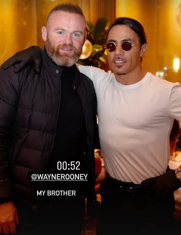Salt Bae Kegirangan Restorannya Dikunjungi Wayne Rooney