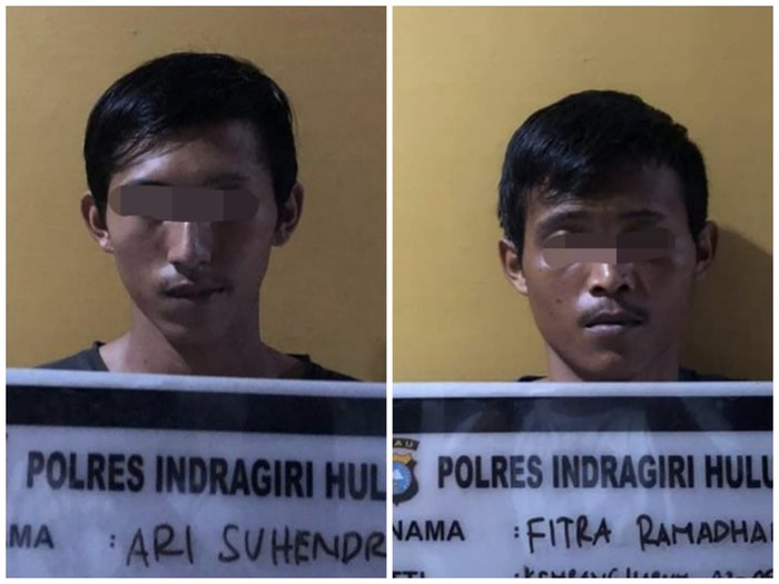 Dua begal sadis diringkus tim Jatanras Polres Indragiri Hulu (Inhu), Riau, ditangkap. Aksi kedua pelaku sudah meresahkan warga. (dok Istimewa)