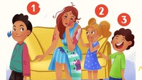 Dari ketiga anak yang ada di gambar, mana anak yang mengotori ibunya?