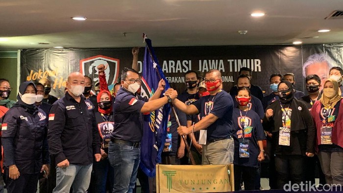 Ganjarist Jatim mendeklarasikan diri. Mereka mendukung Gubernur Jateng Ganjar Pranowo untuk maju sebagai capres di Pilpres 2024.
