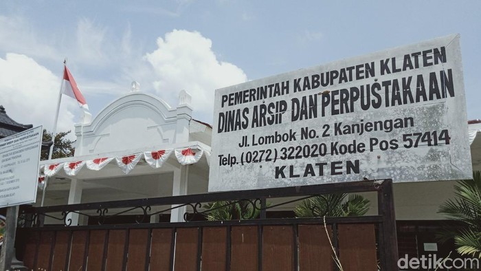 Kantor Arsip dan Perpustakaan Klaten dulunya dikenal sebagai tempat peristirahatan raja-raja Solo.