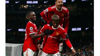 Lets goo, tulis Jesse Lingard merayakan kemenangan MU yang didambakan. Foto: Twitter