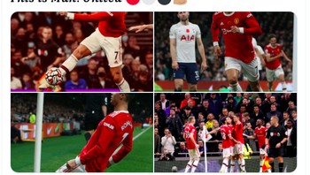 Inilah Manchester United, tulis Ronaldo di Twitter. Ronaldo tampil cemerlang dengan menyumbang 1 gol dan 1 assist. Foto: Twitter
