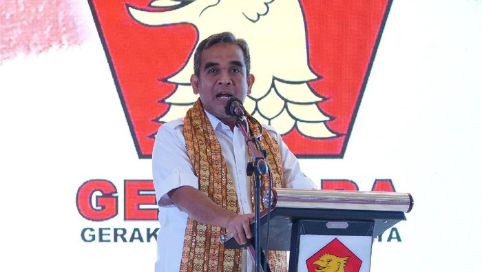 Sekjen Gerindra Ahmad Muzani di Rapat Koordinasi Daerah (Rakorda) Gerindra Sumatera Selatan pada Minggu (31/10)