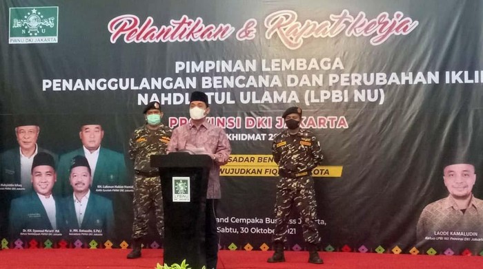 Wagub DKI Hadiri Pelantikan Pengurus LPBI NU Jakarta Pengurus Lembaga Penanggulangan Bencana dan Perubahan Iklim Nahdlatul Ulama (LPBI NU) DKI Jakarta resmi dilantik. Pelantikan ini juga dihadiri Wagub DKI Jakarta Ahmad Riza Patria.