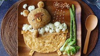 Asparagus dan potongan kembang kol ternyata bisa jadi sesuatu yang menggemaskan. Di tangan chef Samantha Lee makanan ini bisa berubah bentuk jadi beruang yang sedang mandi! Foto: Instagram/leesamantha