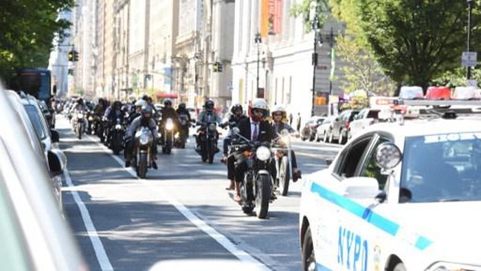 NEW YORK, NY - SEPTEMBER 30: Riders kick off at The Distinguished Gentlemans Ride in partnership with Zenith on September 30, 2018 in New York City. The global ride has raised over $13 million for mens health issues with official charity partner The Movember Foundation. (Noam Galai/Getty Images for Zenith Watches/The Distinguished Gentlemans Ride) (Photo by Noam Galai / GETTY IMAGES NORTH AMERICA / Getty Images via AFP)