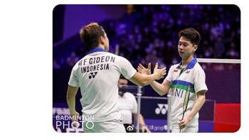 Dengan demikian, Ko/Shin menjadi juara ganda putra French Open 2021. Sementara Marcus/Kevin jadi runner-upnya. Foto: Twitter