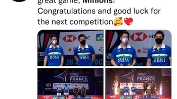 Netizen menganggap Marcus/Kevin adalah juara di hati mereka. Foto: Twitter