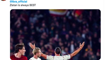 Zlatan selalu yang terbaik, tulis netizen ini. Foto: Twitter