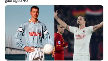 Tahun 1999, Zlatan mencetak gol liga pertama. Kni di 2021, ia mencetak gol ke 400 untuk klub. Foto: Twitter