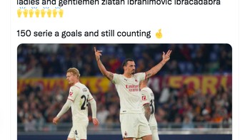 Walau sudah 40 tahun tapi masih bermain di level tertinggi. Ini dia, Ibracadabra! Foto: Twitter