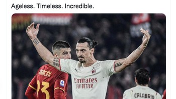 Usia tak berarti dan luar biasa, demikian tulis ESPN mengenai penampilan Zlatan. Foto: Twitter