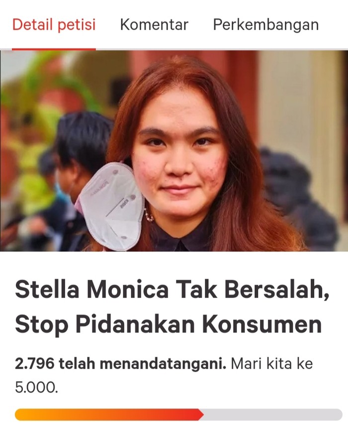 Ribuan Orang Tandatangan Petisi Stella Monica Tak Bersalah, Stop Pidanakan Konsumen