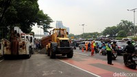  Kasubdit Gakkum Ditlantas Polda Metro Jaya AKBP Argo Wiyono mengatakan, penutupan lalu lintas dilakukan di depan Balai Kartini yang mengarah ke Jl MT Haryono.