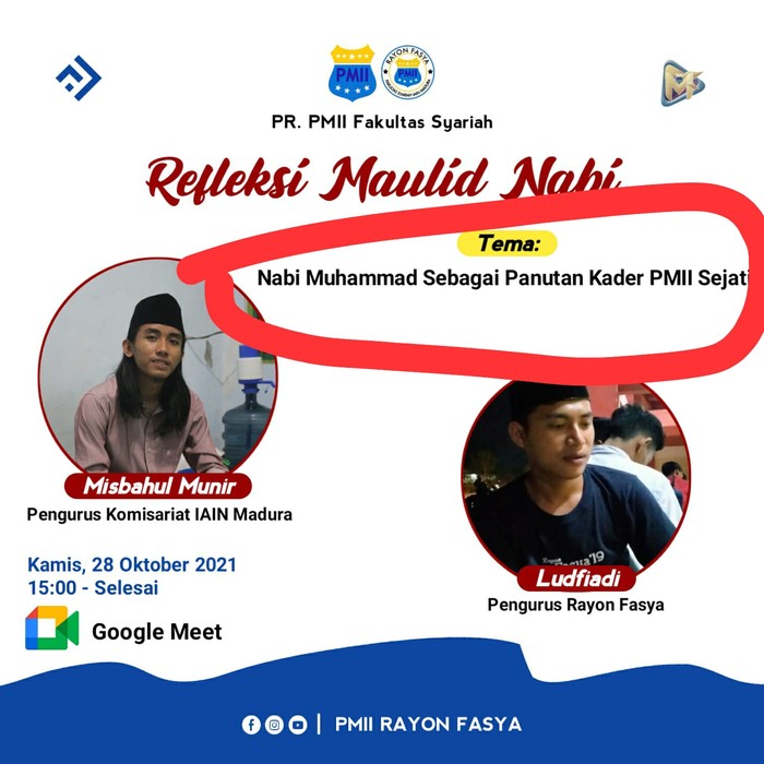 Viral Pamflet Kajian Bertemakan Nabi Muhammad Sebagai Kader PMII di Madura
