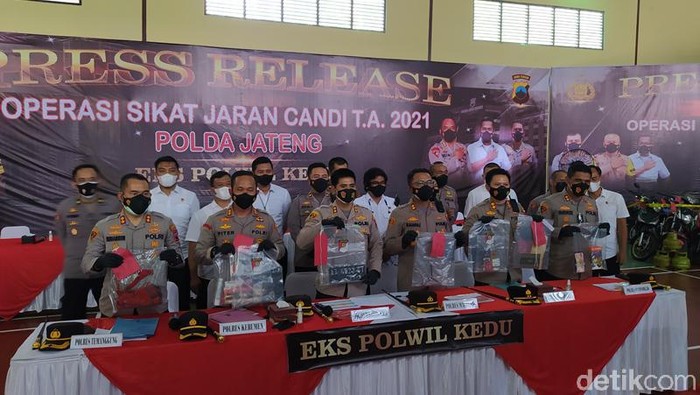 Jumpa pers Polres Eks Polwil Kedu, di Polres Magelang, Selasa (2/11/2021).