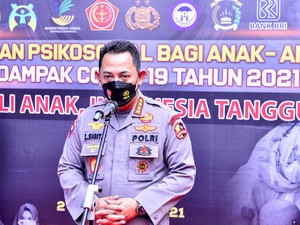 Kapolri Beri Dukungan Psikososial ke Anak-anak Terdampak COVID-19