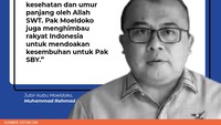 Doa juga datang dari lawan politik SBY. Jubir kubu Moeldoko, Muhammad Rahmad mengatakan Moeldoko juga berdoa untuk kesembuhan SBY.