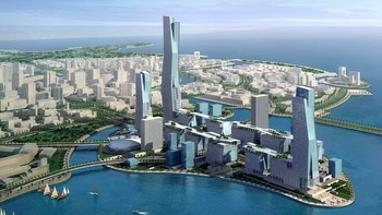 Tidak akan ada mobil di kota ini, karena kebutuhan transportasi dihubungkan oleh kereta super cepat. Foto: Neom