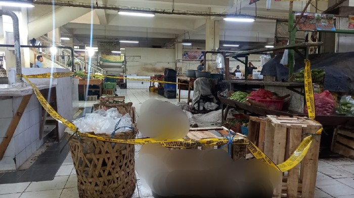 Lokasi pedagang ditusuk sesama pedagang di Pasar Malabar, Tangerang
