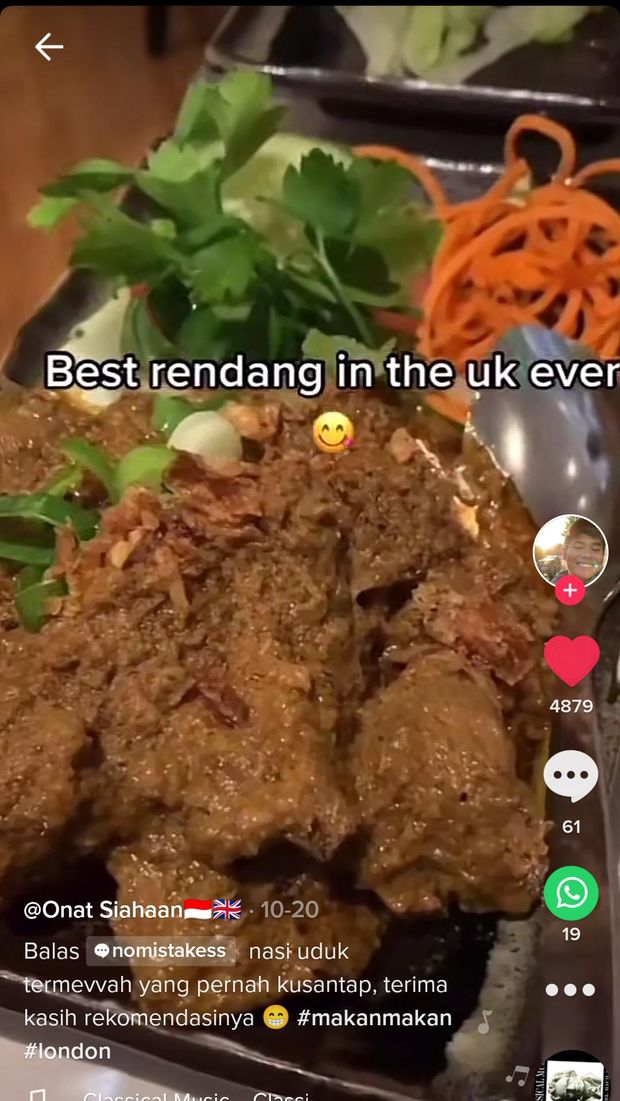 Makan Nasi Uduk Rp 800 Ribu di London, Netizen: Di Sini Rp 13 Ribuan