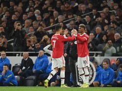 Kini, Marcus Rashford main bersama sang idolanya, siapa lagi kalau bukan Cristiano Ronaldo! (Getty Images)