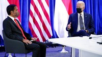 Biden mengatakan, dari pertemuannya itu, dia dan Jokowi berkomitmen untuk memperkuat kemitraan AS dan Indonesia. AP Photo/Evan Vucci.