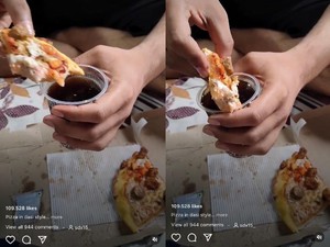 Terbaru! Muncul Tren Aneh Makan Pizza Dicelup ke Minuman Bersoda
