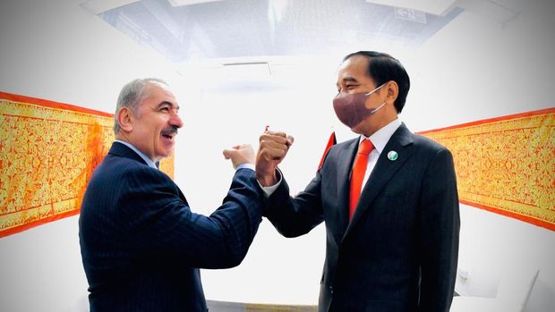 Presiden Jokowi bertemu dengan PM Palestina Mohammad Shtayyeh (Foto: Laily Rachev - Biro Pers Sekretariat Presiden)
