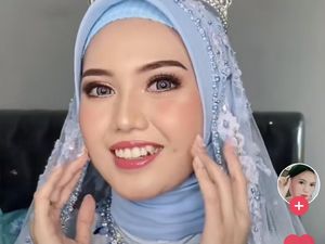 Viral Rias Wajah dan Hijab Sendiri Saat Unduh Mantu, Hasilnya Bikin Kagum