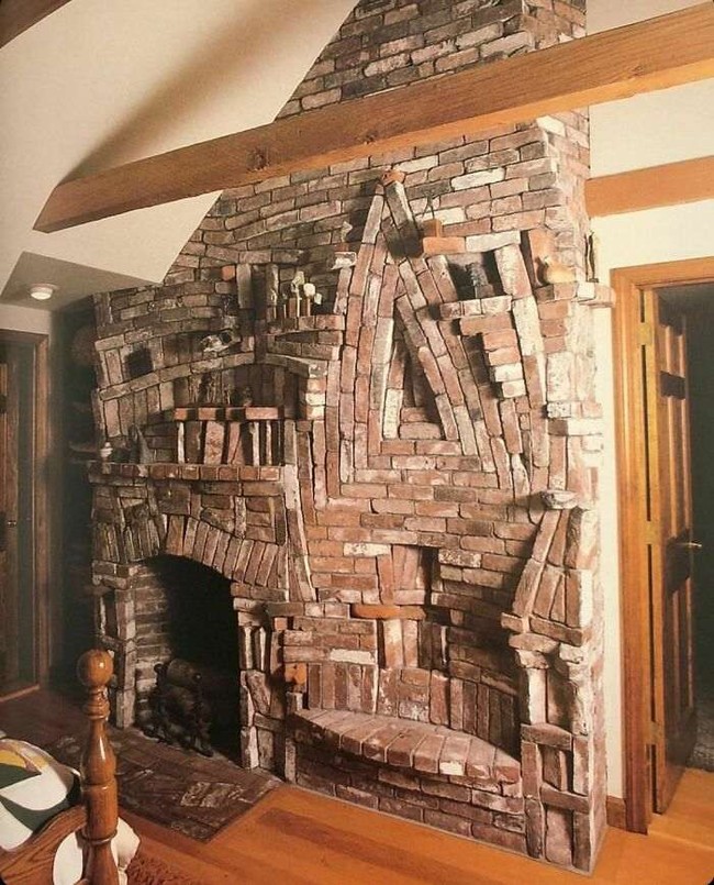 Ide unik yang bisa menghemat pengeluaran. Kalau seperti ini sudah nggak perlu lagi membeli rak buku dan kursi. Semuanya sudah dibuat dengan hanya menggunakan batu bata. Foto: instagram/pleasehatethesethings