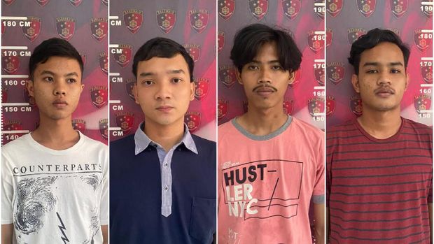 Empat terduga pengeroyok mahasiswa berinisial ART (20) di Politeknik Negeri Sriwijaya ditetapkan jadi tersangka. Keempat tersangka juga ditahan. (dok Istimewa)