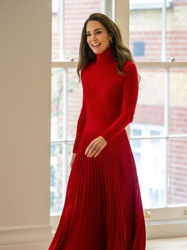 Britain's Kate, Duchess of Cambridge arrives for the launch of the Forward Trust's Taking Action on Addiction campaign at in BAFTA, London, Tuesday, Oct. 19, 2021. (Paul Grover/Pool Photo via AP)