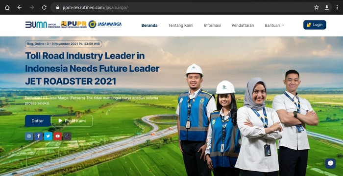 Lowongan kerja Jasa Marga 2021