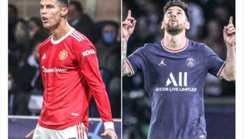 Ronaldo mengalahkan Messi sebagai pemain yang paling banyak mencetak gol pada saat injury time di Liga Champions. Foto: Twitter