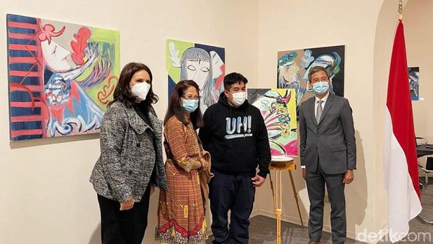 Pelukis Indonesia Tondi Hasibuan menggelar pameran tunggal di Roma, Italia