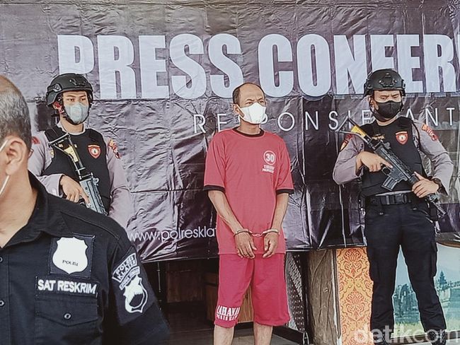 Sarbini tersangka yang meracuni adik ipar hingga tewas di Klaten, Rabu (3/11/2021).