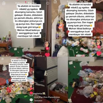 Viral kamar kost wanita penuh sampah.