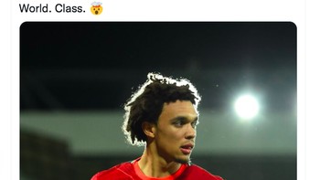 Selain Salah, performa Trent Alexander Arnold musim ini juga dipuji di mana dia sudah memberikan total 50 assist. Foto: Twitter