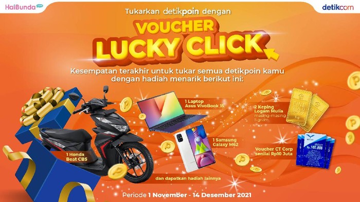 Banner voucher Lucky Click (detikcom)