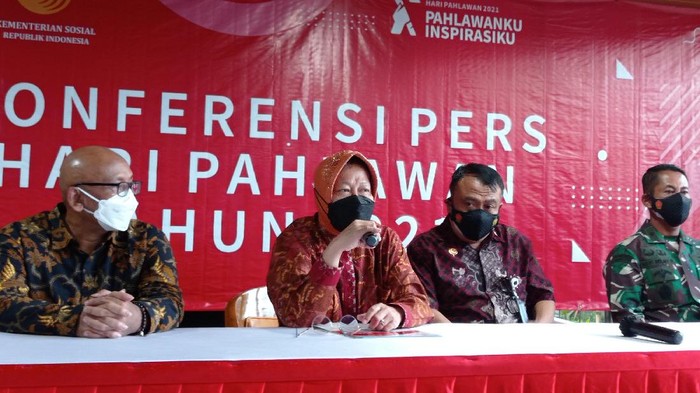Konferensi pers persiapan peringatan Hari Pahlawan di Kemensos (Wilda-detikcom)