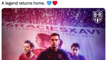 Al-Sadd sudah menyetujui kepindahan Xavi ke Barcelona setelah pembayaran klausul lepas yang ditetapkan di kontrak. A legend returns home. Foto: (Twitter)