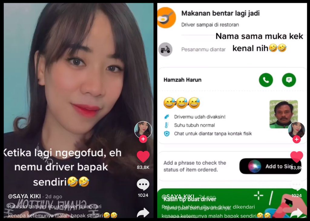 Pesan Makanan Via Ojol, Netizen Ini Kaget Dapat Driver Bapak Sendiri